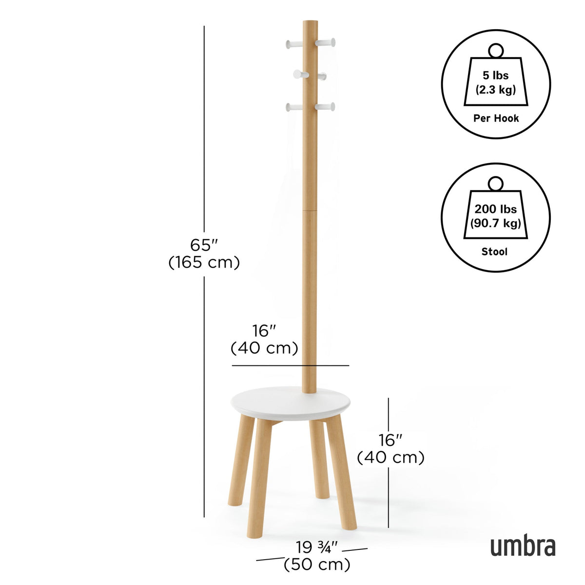 Pillar Stool and Coat Rack