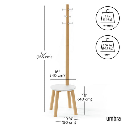 Pillar Stool and Coat Rack