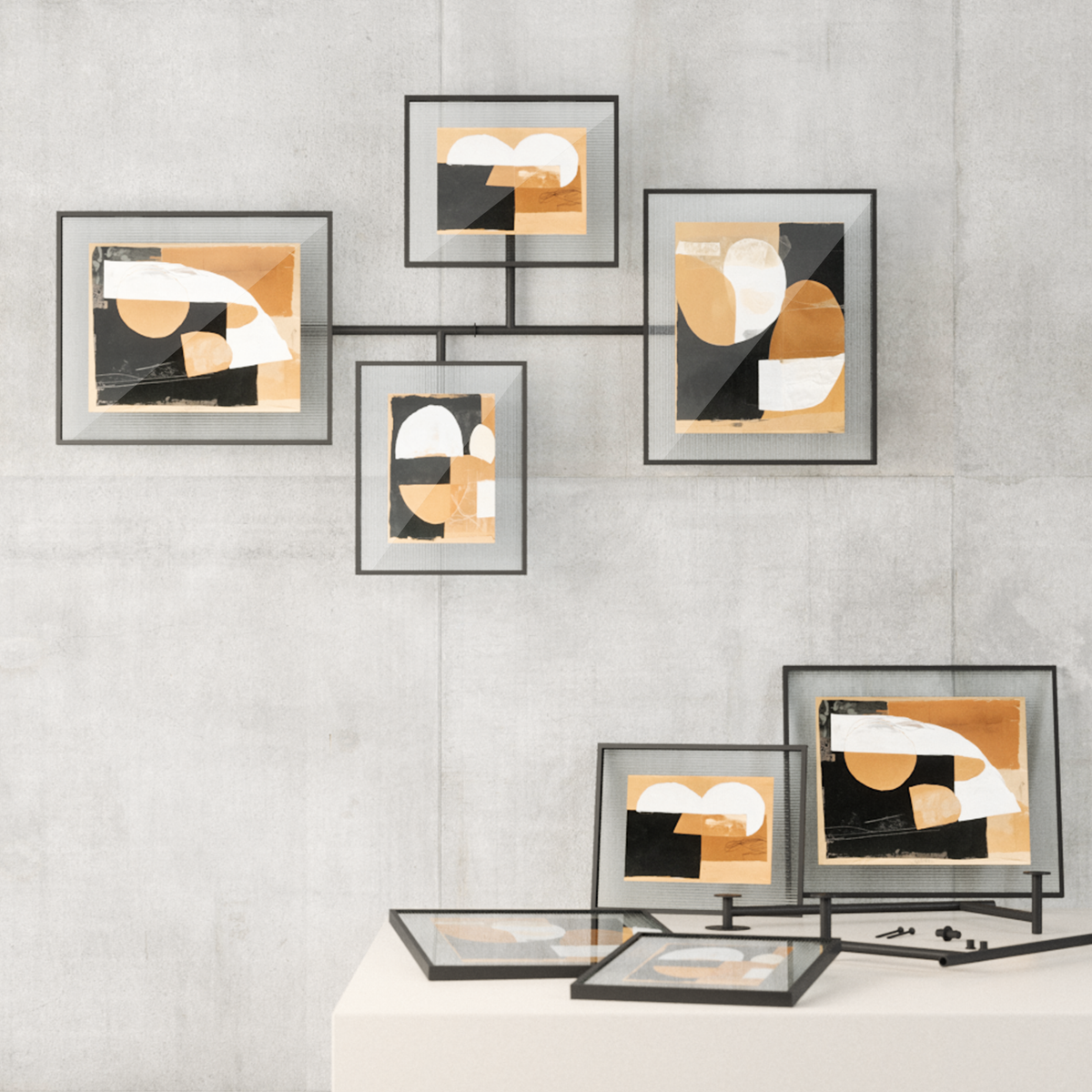 Flute Wall Picture Frames, Set of 4